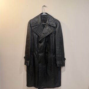 Men's Black Leather Coat